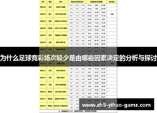 为什么足球竞彩场次较少是由哪些因素决定的分析与探讨